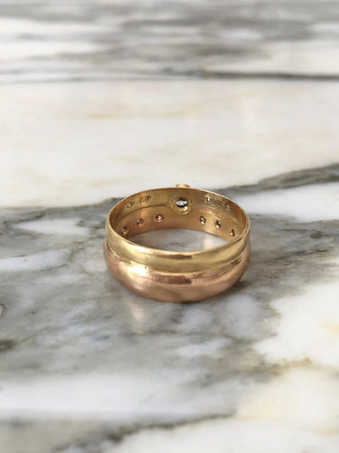 Bague 57 Bague en or jaune et or rose 18K avec diamants 58 Facettes 287