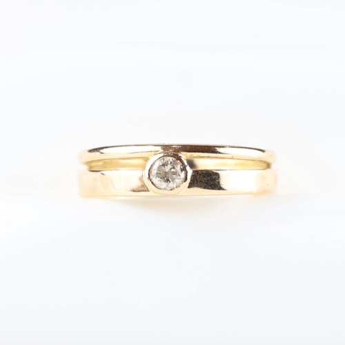 Bague 51 Bague solitaire en or jaune 18K et diamant 0,16 ct 58 Facettes 159/24SL3