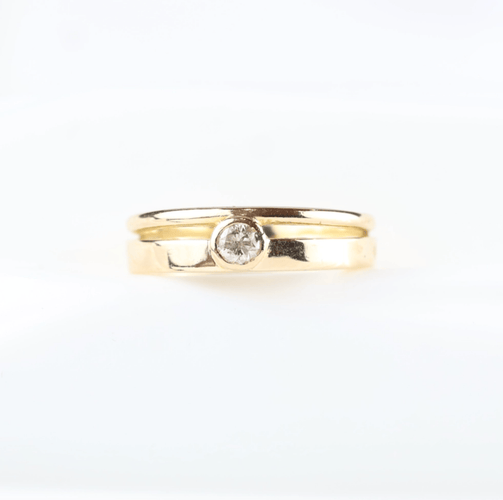Bague 51 Bague solitaire en or jaune 18K et diamant 0,16 ct 58 Facettes 159/24SL3