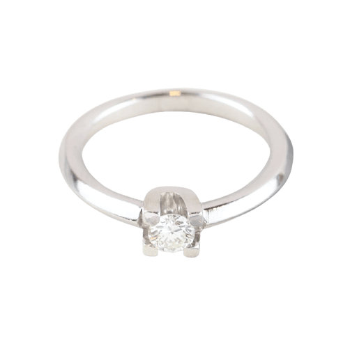Bague 54 Bague solitaire en or blanc avec diamant 0,25 ct 58 Facettes 131631