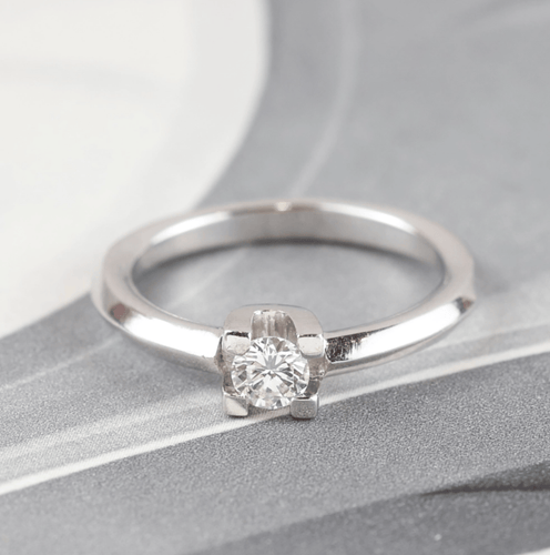 Bague 54 Bague solitaire en or blanc avec diamant 0,25 ct 58 Facettes 131631