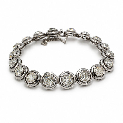 Bracelet Bracelet XIXe - Bracelet en or 18k et argent avec diamants 58 Facettes 1442