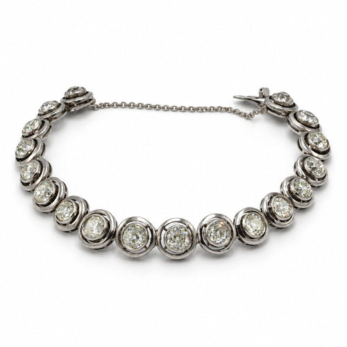 Bracelet Bracelet XIXe - Bracelet en or 18k et argent avec diamants 58 Facettes 1442