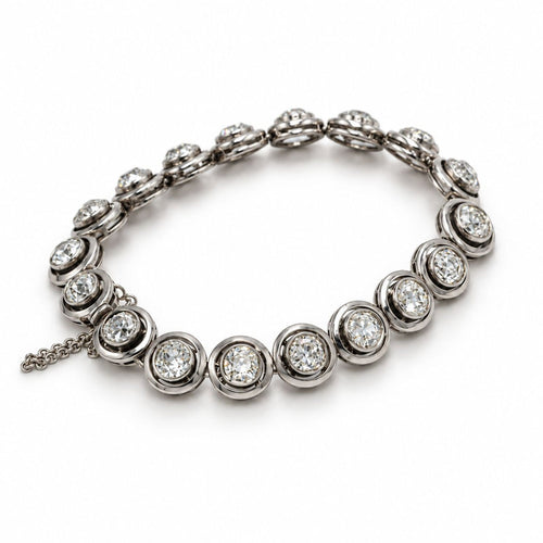 Bracelet Bracelet XIXe - Bracelet en or 18k et argent avec diamants 58 Facettes 1442