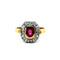 Bague 57 Art déco - Bague cocktail en or jaune 750, rubis et diamants 58 Facettes 50521