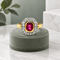 Bague 57 Art déco - Bague cocktail en or jaune 750, rubis et diamants 58 Facettes 50521
