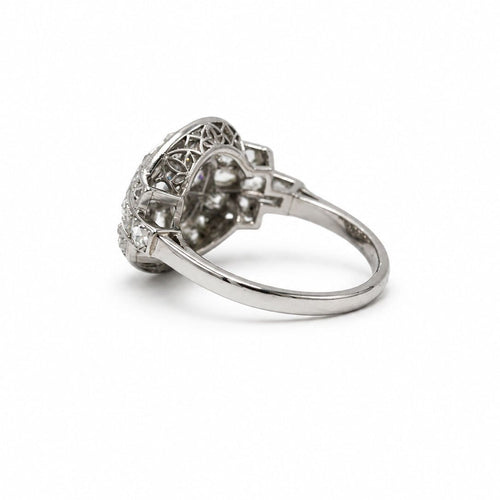 Bague 53 Art déco - Bague en platine et diamants taille rose 58 Facettes 144