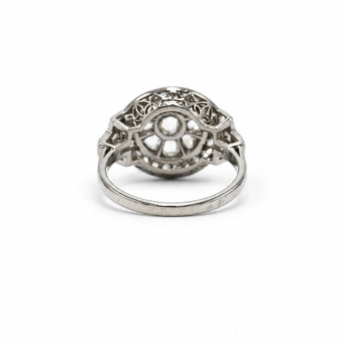 Bague 53 Art déco - Bague en platine et diamants taille rose 58 Facettes 144