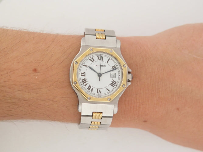 Montre Cartier - Montre Santos Octogonale GM en or et acier 58 Facettes 276868