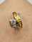 Bague 53 Bague cocktail vintage en or blanc et jaune, diamants et saphirs 58 Facettes CV-129