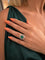 Bague 57 Bague cocktail en platine, émeraude de Colombie et diamants 58 Facettes 50524