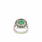Bague 57 Bague cocktail en platine, émeraude de Colombie et diamants 58 Facettes 50524