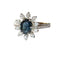 Bague 55 Bague marguerite en or blanc, saphir et diamants 58 Facettes 617