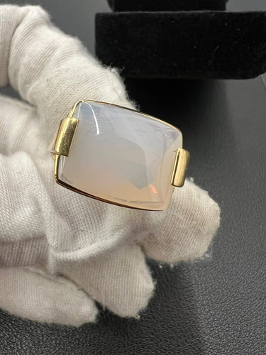 Bague 52 BVLGARI Métropolis - Bague en or jaune et pierre de lune 58 Facettes Bulgari-metropolis