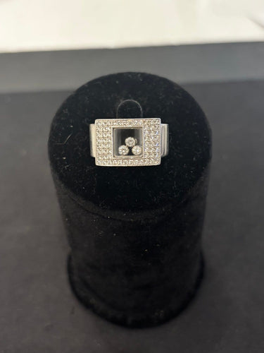 Bague 56 Chopard Happy Diamonds - Bague en or blanc et diamants 58 Facettes Bague-Chopard