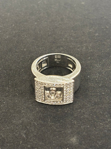 Bague 56 Chopard Happy Diamonds - Bague en or blanc et diamants 58 Facettes Bague-Chopard