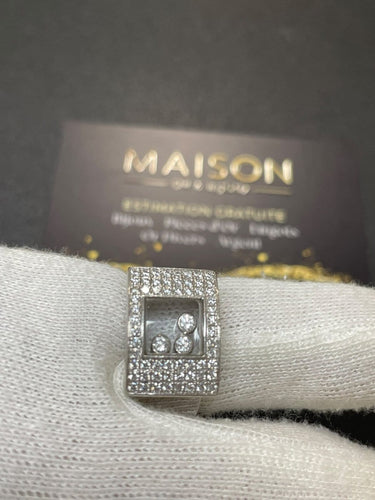 Bague 56 Chopard Happy Diamonds - Bague en or blanc et diamants 58 Facettes Bague-Chopard