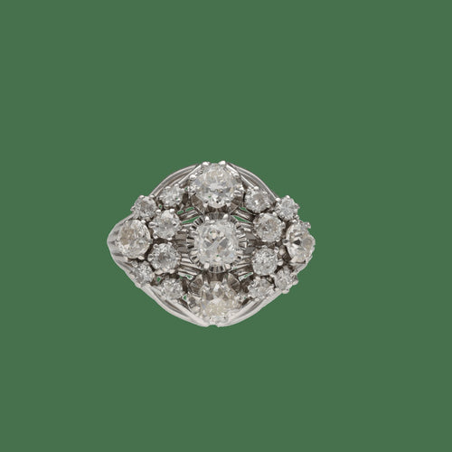 Bague 58 Bague taille 58-59 en platine, diamants taille ancienne 4 ct 58 Facettes FB11887