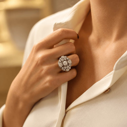 Bague 58 Bague taille 58-59 en platine, diamants taille ancienne 4 ct 58 Facettes FB11887