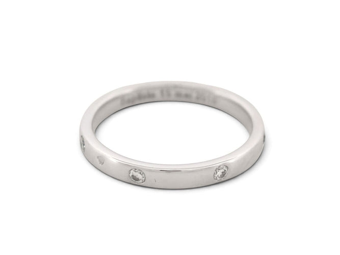 Bague 53 Chaumet Plume - Alliance T53 en platine 950 et diamants 58 Facettes 276590