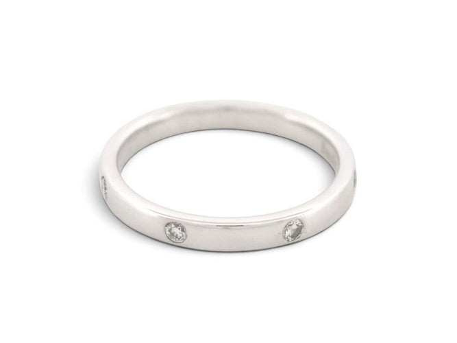 Bague 53 Chaumet Plume - Alliance T53 en platine 950 et diamants 58 Facettes 276590