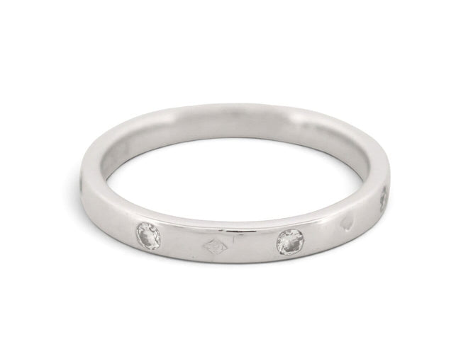 Bague 53 Chaumet Plume - Alliance T53 en platine 950 et diamants 58 Facettes 276590