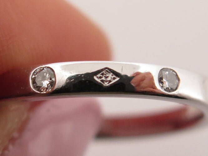 Bague 53 Chaumet Plume - Alliance T53 en platine 950 et diamants 58 Facettes 276590
