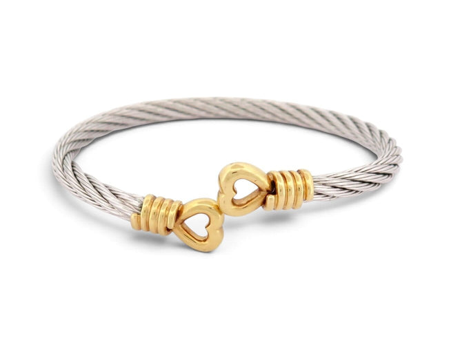 Bracelet FRED Force 10 Cœurs - Bracelet T20 en or jaune 18K et acier 58 Facettes 276921