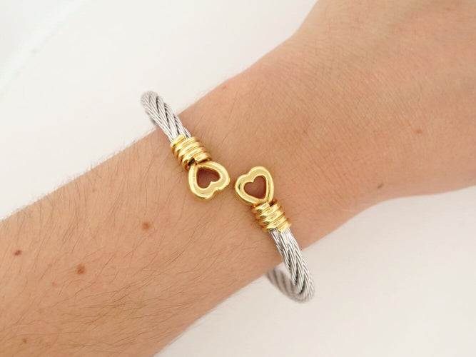 Bracelet FRED Force 10 Cœurs - Bracelet T20 en or jaune 18K et acier 58 Facettes 276921
