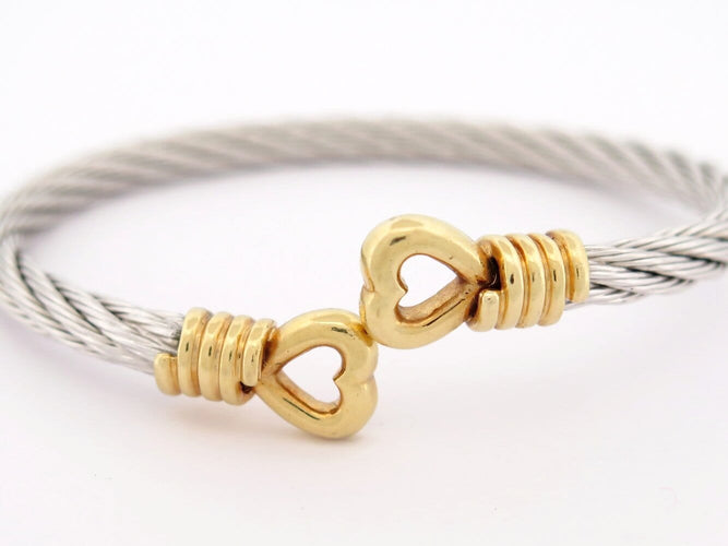 Bracelet FRED Force 10 Cœurs - Bracelet T20 en or jaune 18K et acier 58 Facettes 276921