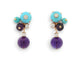 Boucles d'oreilles Cartier Délices de Goa - Boucles d'oreilles or rose, diamants, améthystes, turquoises 58 Facettes 276892