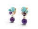 Boucles d'oreilles Cartier Délices de Goa - Boucles d'oreilles or rose, diamants, améthystes, turquoises 58 Facettes 276892