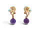 Boucles d'oreilles Cartier Délices de Goa - Boucles d'oreilles or rose, diamants, améthystes, turquoises 58 Facettes 276892