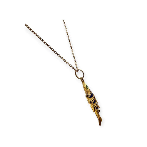 Pendentif Pendentif poisson articulé en or jaune et émail 58 Facettes 330101515