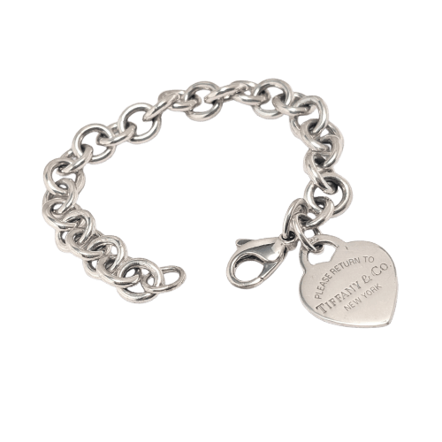 Bracelet Tiffany & Co. - Bracelet cœur en argent 925 58 Facettes 37989