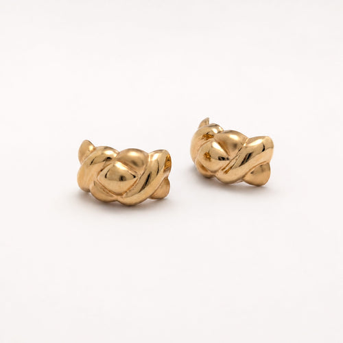 Boucles d'oreilles Boucles d’oreilles entrelacées en or jaune 58 Facettes 37993