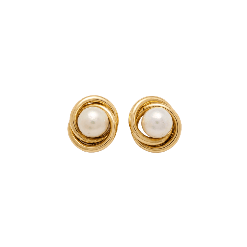 Boucles d'oreilles Boucles d'oreilles en or jaune 18 carats et perles 58 Facettes 38005
