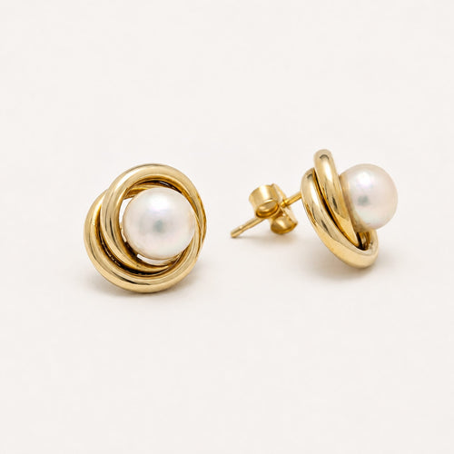 Boucles d'oreilles Boucles d'oreilles en or jaune 18 carats et perles 58 Facettes 38005