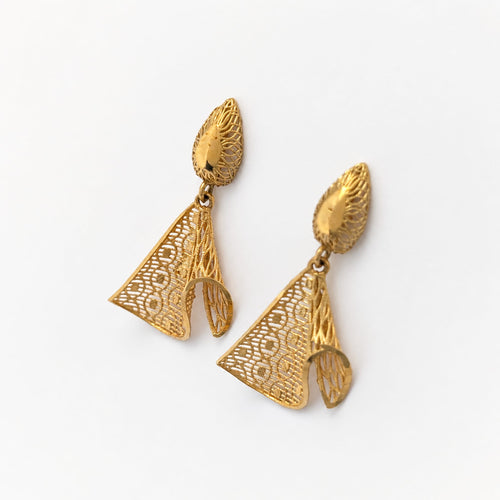 Boucles d'oreilles Boucles d'oreilles filigranées en or jaune 58 Facettes 37991
