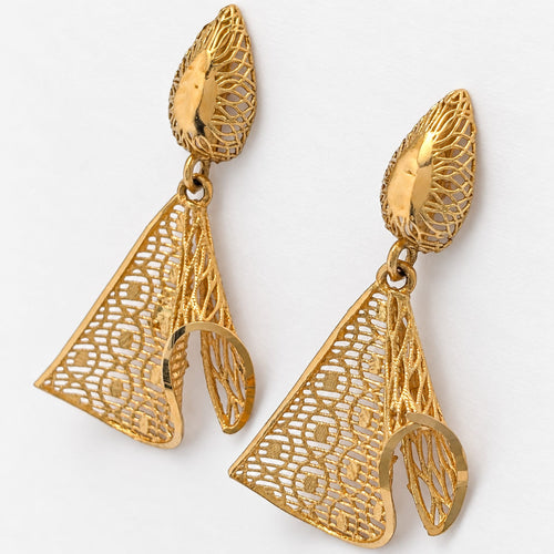 Boucles d'oreilles Boucles d'oreilles filigranées en or jaune 58 Facettes 37991