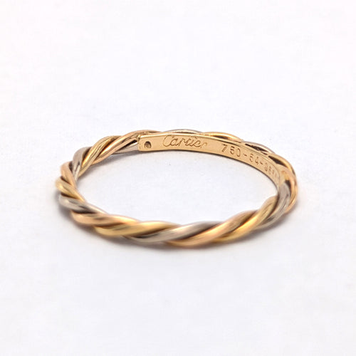 Bague 54 Cartier - Bague torsadée en trois ors 58 Facettes 37902