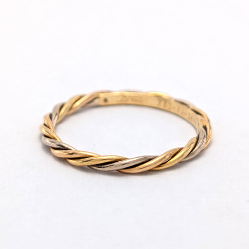Bague 54 Cartier - Bague torsadée en trois ors 58 Facettes 37902