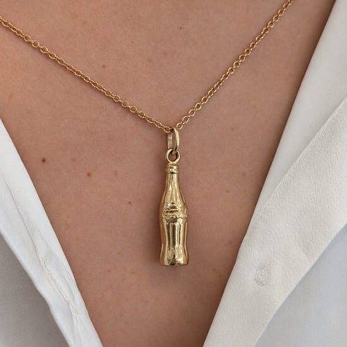 Pendentif Coca-Cola - Pendentif bouteille en or jaune 18 carats 58 Facettes 38082