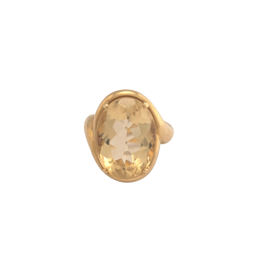 Bague 52 Bague cocktail en or jaune 18 carats et citrine 58 Facettes 38061