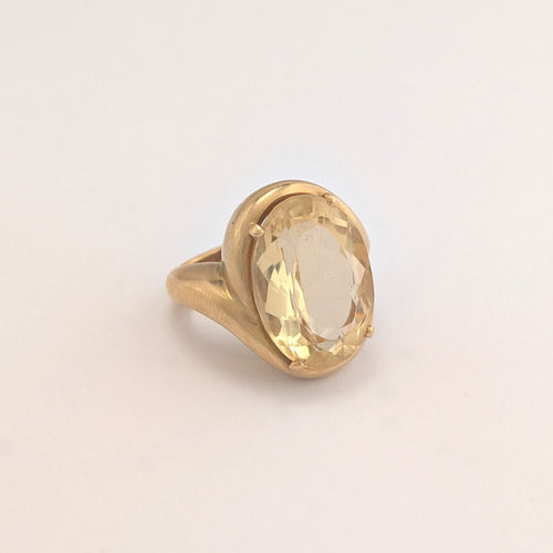 Bague 52 Bague cocktail en or jaune 18 carats et citrine 58 Facettes 38061
