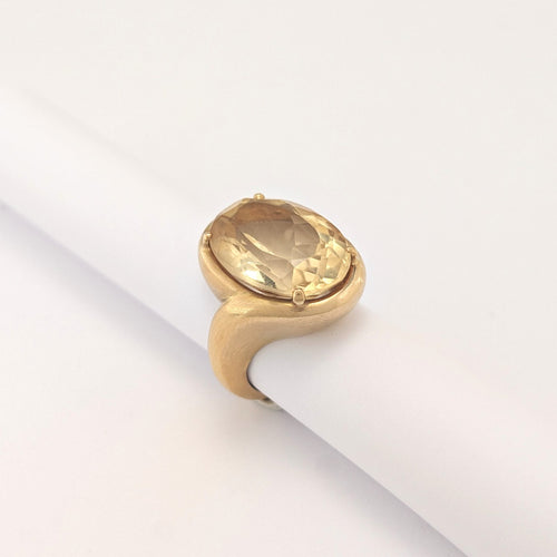 Bague 52 Bague cocktail en or jaune 18 carats et citrine 58 Facettes 38061