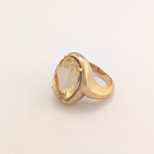 Bague 52 Bague cocktail en or jaune 18 carats et citrine 58 Facettes 38061