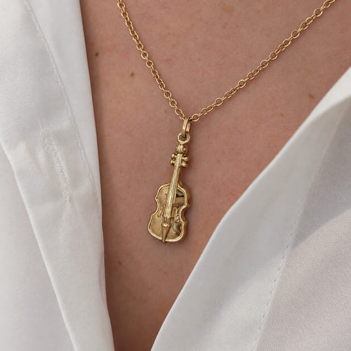 Pendentif Pendentif violon en or jaune 18 carats 58 Facettes 38021