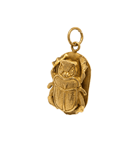 Pendentif Pendentif scarabée égyptien en or jaune 18 carats 58 Facettes 37995
