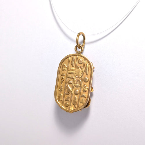 Pendentif Pendentif scarabée égyptien en or jaune 18 carats 58 Facettes 37995